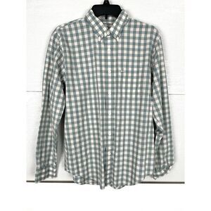 Abercrombie & Fitch Men's Gingham Plaid Green  Button Up Shirt L